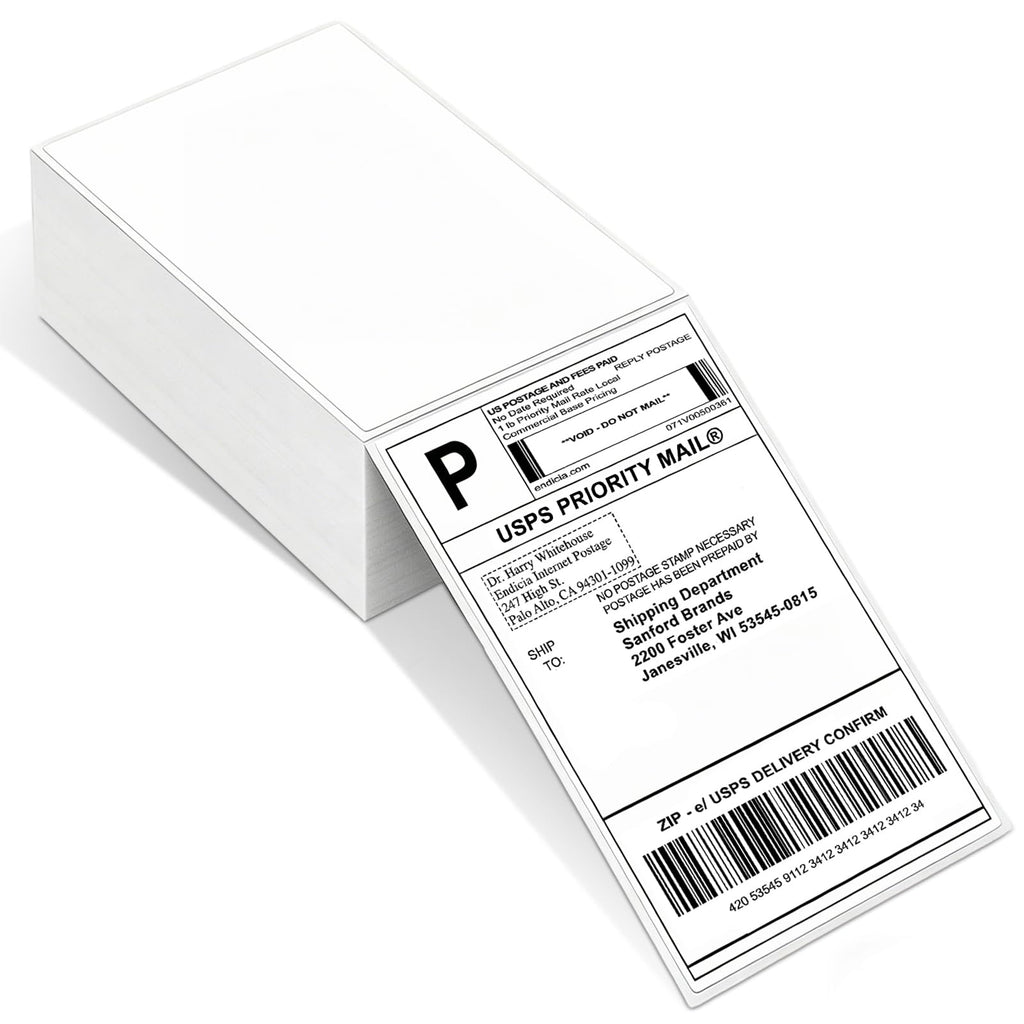 250 Pcs 4"x6" Thermal Shipping Labels Fanfold