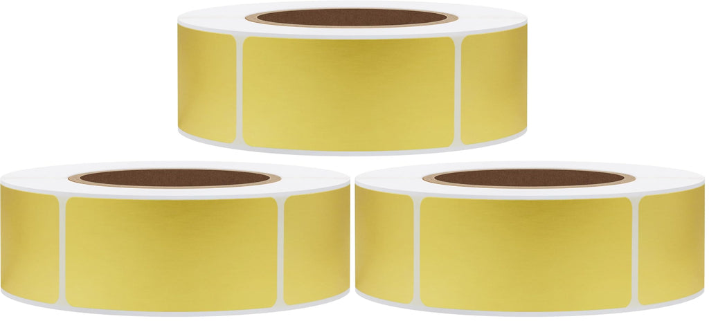 Hybsk 1x2 Inch Gold Color-Coding Labels Rectangle Inventory Organizer Identification Sticker 500 Labels Per Roll (1"x2", Gold) (Pack of 3) 1"x2" (Pack of 3)