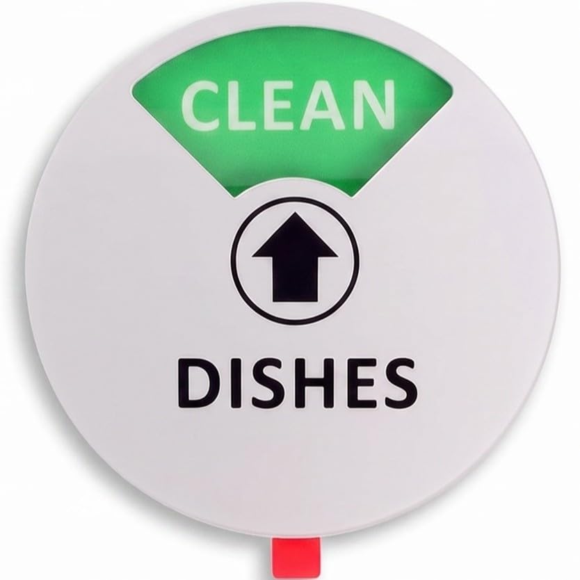 Dishwasher Clean Dirty Magnet, Sign with Running Empty Dirty Clean