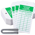 100 PCS Eye Wash Station Inspection Tags Bulk with Wire Ties