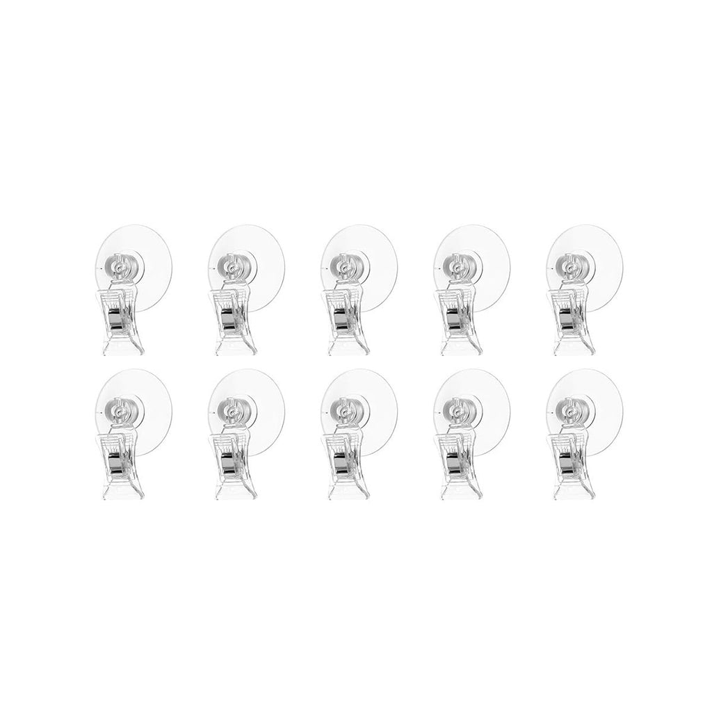 10-Pack Suction Cup Clips, Clear Tag Holders for Sign Display