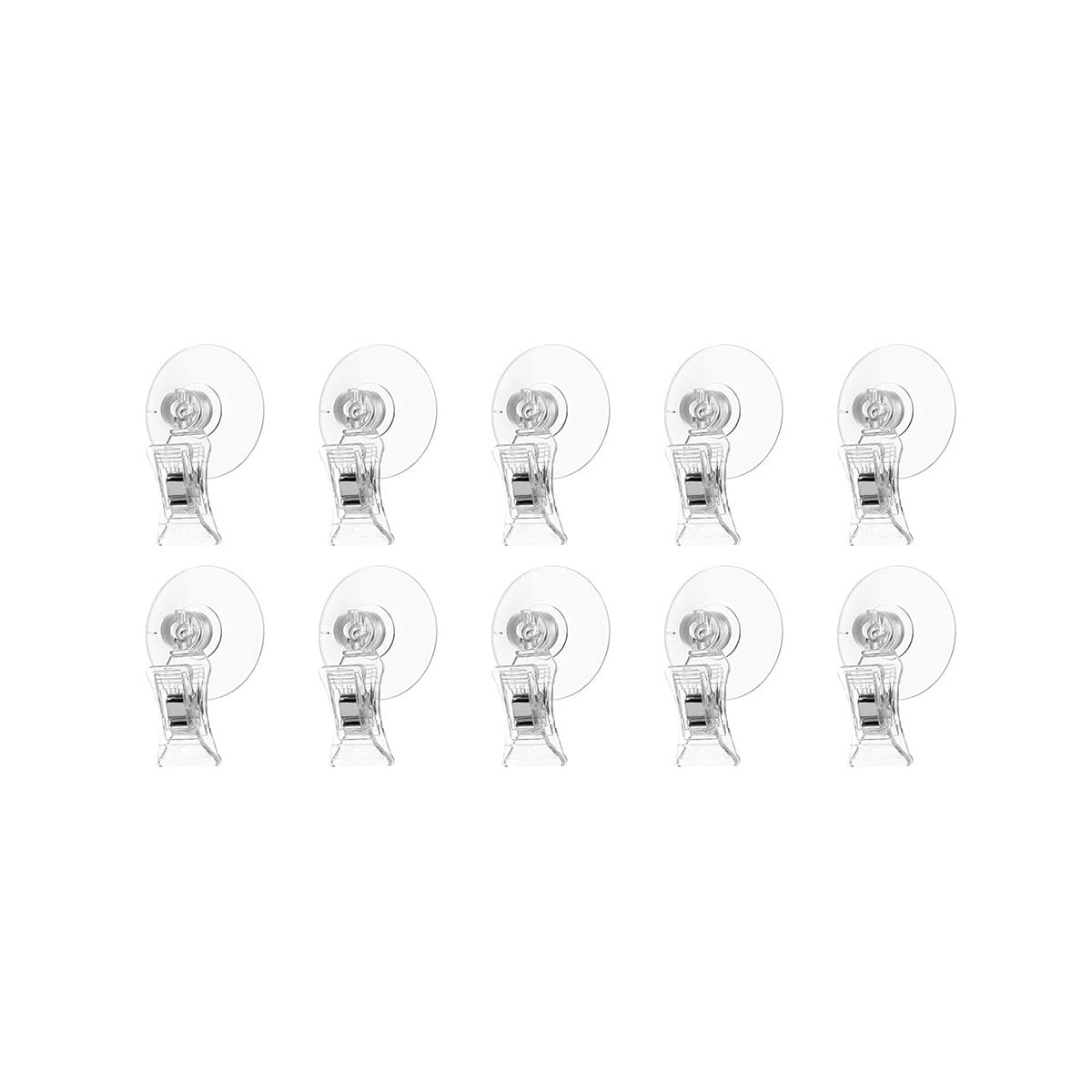 10-Pack Suction Cup Clips, Clear Tag Holders for Sign Display