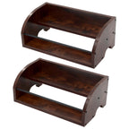 HOZEON 2PCS Wooden Liquor Bottle Display Shelf, 2 Tier Countertop Wine Rack