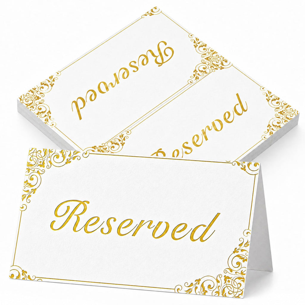 20 Pcs Reserved Seating Sign for Wedding, Double-Sided Reserved Table Signs