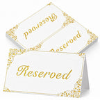 20 Pcs Reserved Seating Sign for Wedding, Double-Sided Reserved Table Signs