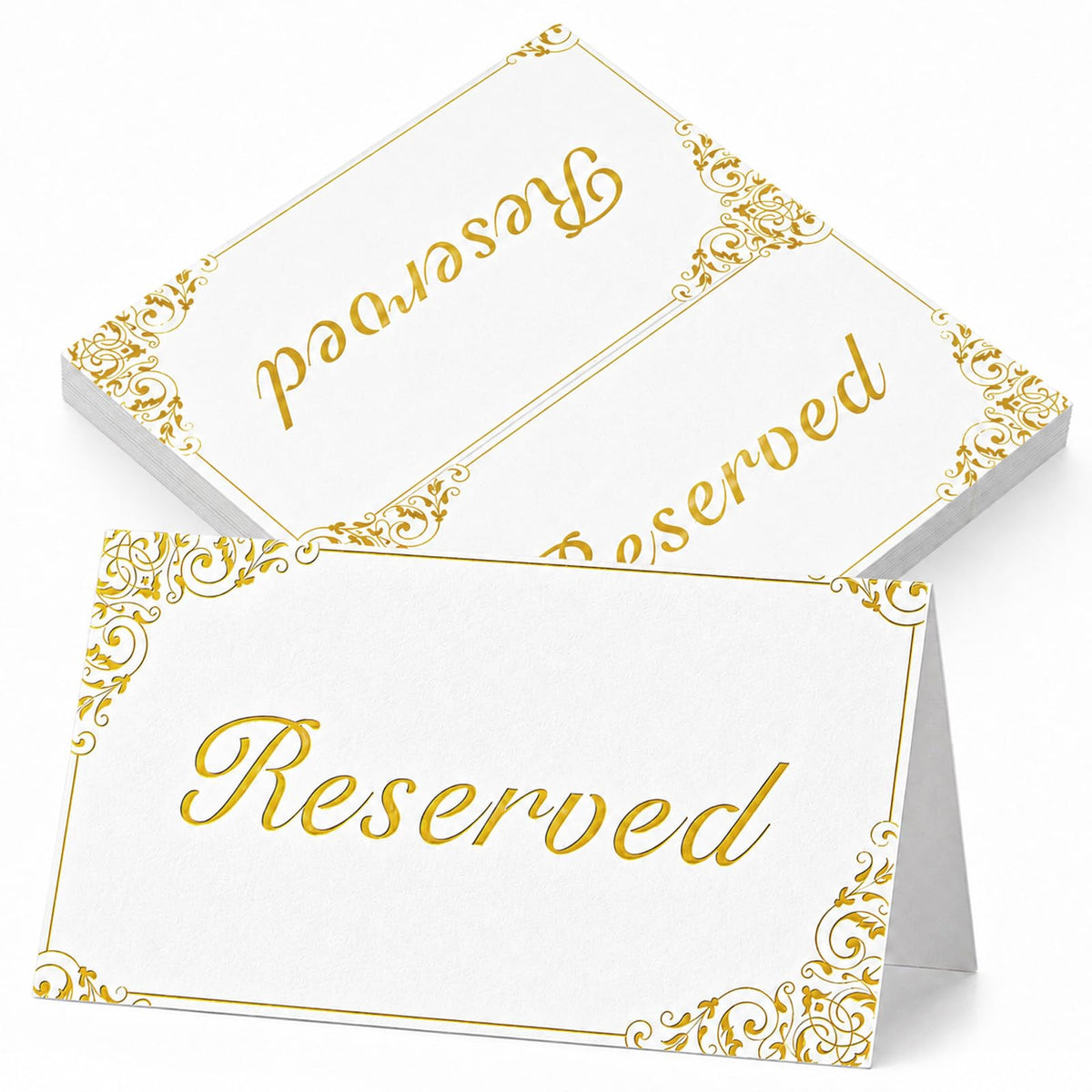 20 Pcs Reserved Seating Sign for Wedding, Double-Sided Reserved Table Signs