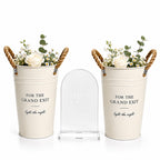 2 Pack Wedding Display Buckets, Galvanized Metal, 9.8 Inch