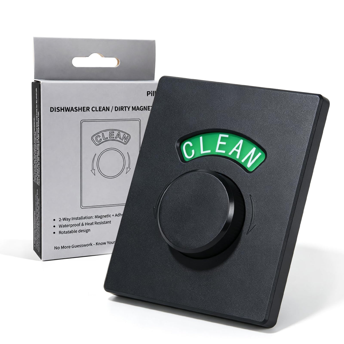 Clean Dirty Magnet for Dishwasher, Rotating Knob Dishwasher Sign Red&Green