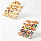 2 Pack 5 Tier Acrylic Cookie Display Stand, Clear Tiered Dessert Stand for Bakers Vendors, Professional Display Riser for Craft Fairs, Market Booths & Retail, Nail Polish Holder Organizer Farmers Markets, Parties and Dessert Tables