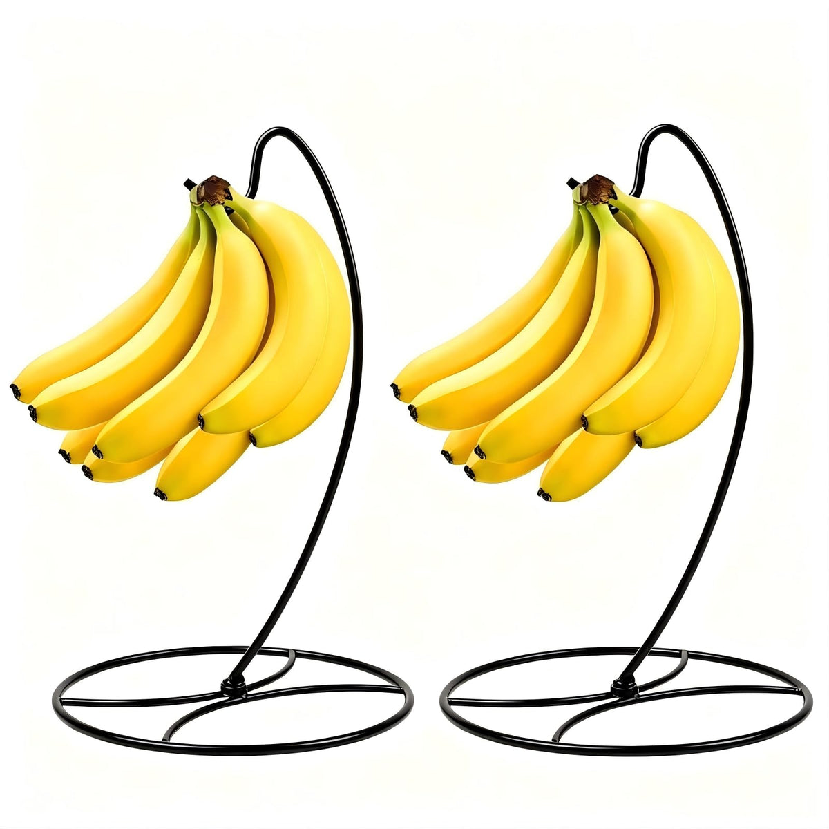 CAPHONT 2 Pack Banana Holder Stand Black Detachable Banana Stand Metal 2pcs