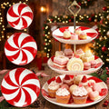 3 Tiers Christmas Peppermint Ceramic Cake Stand Dessert Tray