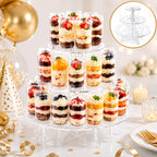Marsui 1 Pack 36 Holes Cake Pop Display Stand, 3-tiered Clear Cakes Holder
