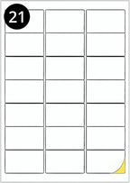21 Labels Per Sheet. 100 Pack (2,100 Labels) A4 Label Paper. Label Size 63.5mm x 38.1mm. Printable Sheet. Address or Product Item Labels. Self Adheisve Quick Drying Stickers for Inkjet, Laser Printer