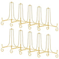 10 Pack 8 Inch Plate Stands for Display, Gold Iron Easel Holders for Photos