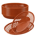 24 Pack, Oval Plastic Fast Food Basket, 8.9 x 5.5 Inch (Brown) Brown