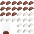 Tinoaly 30pcs Wooden Table Number Stands(Brown, White)