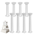 DECHOUS Roman Column Cake Pillars, White Plastic, 8 Pack