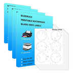 Glossy White 3" Round Labels 90 pcs Circle Stickers Waterproof Vinyl Sticker Paper Dries Quickly for Inkjet Printer or Laser Printer-15 Sheets (Pack of 4) 3 inches x 3 inches (Pack of 4)