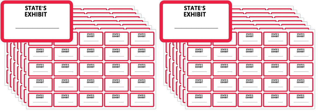 500 Pcs Legal Exhibit Label Stickers - 0.875 x 1.5 Inch STATE'S Exhibit Tabs for Court, Office & Legal Document Classification (Pack of 2) 0.875 x 1.5 inches (Pack of 2)