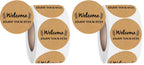 500 PCS Welcome Hotel Guest Kraft Paper Stickers Welcome Enjoy Your Stay Stickers Hotel Key Card Envelope Seals for Welcoming Guests and Decorating (Pack of 2) 2 inches in diameter (Pack of 2)