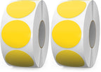 1000 PCS Yellow Dots Stickers 1.5 Inch Vinyl Color Coding Round Sticker Removable Writable Circle Labels Roll for Inventory Office Classroom (Pack of 2) 1.5 inch (Pack of 2)