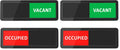 Privacy Sign, Vacant Occupied Sign for Home Office Restroom Conference Hotels Hospital, Slider Door Indicator Tells Whether Room Vacant (115 INCH, Black) (Pack of 2) 11*5 INCH (Pack of 2)