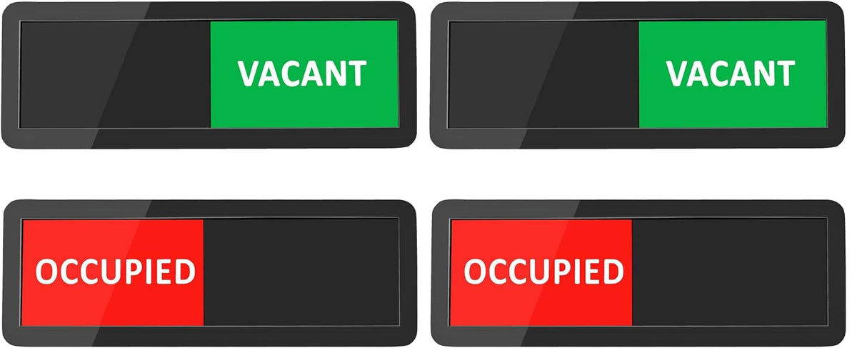 Privacy Sign, Vacant Occupied Sign for Home Office Restroom Conference Hotels Hospital, Slider Door Indicator Tells Whether Room Vacant (115 INCH, Black) (Pack of 2) 11*5 INCH (Pack of 2)