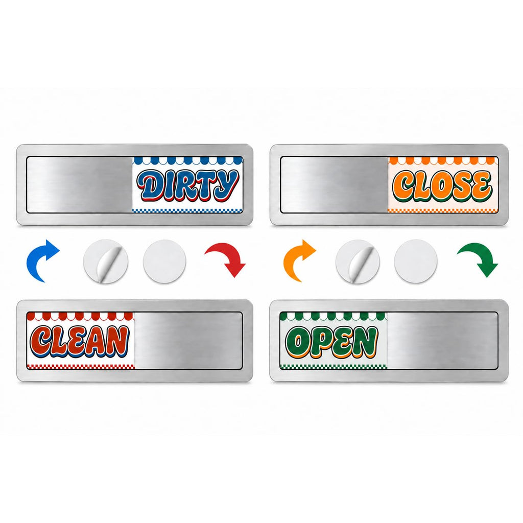 Dishwasher Magnet Clean Dirty & Open Close Sign, Retro Slider Magnetic