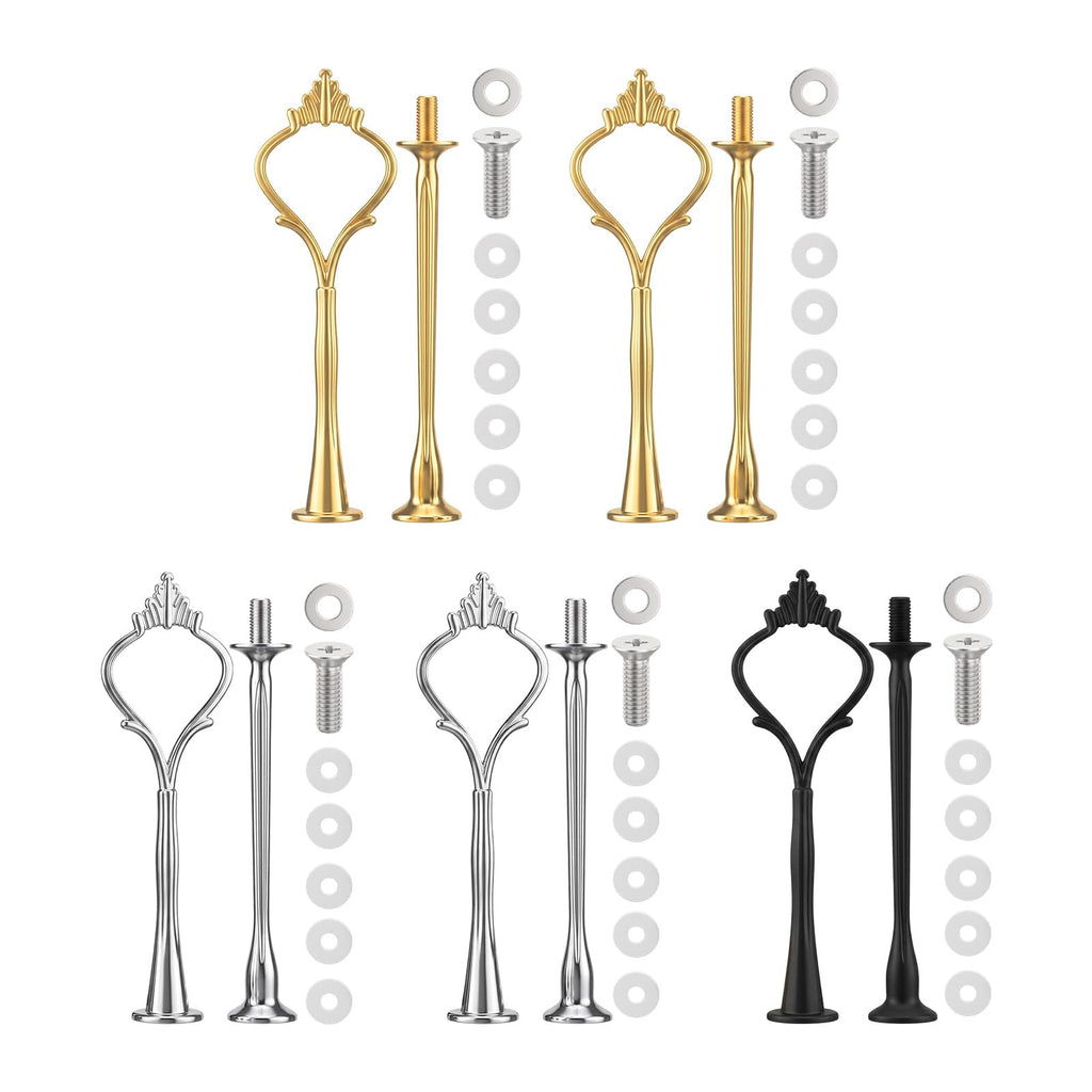 2 Tiered Cake Stand Cupcake Fruit Plate Stand Hardware Silver Gold Black