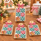 2 Pcs Gingerbread Cookie Tray Christmas Ornament Decoration