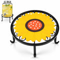 Beverage Dispenser Stand, Heavy Duty Metal Plant Pot Holder (Round, Black)