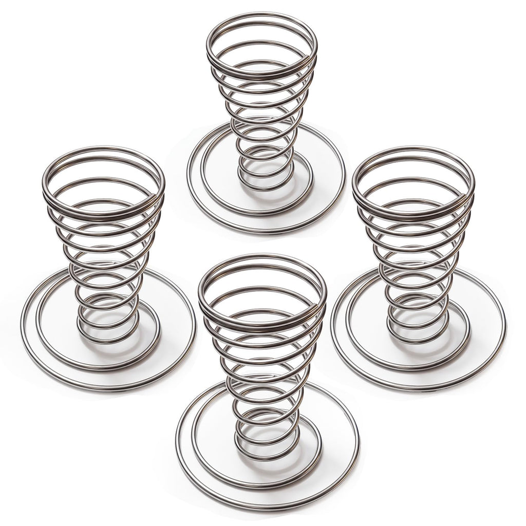 4 Pack Ice Cream Cone Holders, Stainless Steel Spiral Waffle Display Stands with Round Base for Sugar Cones, Pizza, Sushi, Parties, Catering and Dessert Tables
