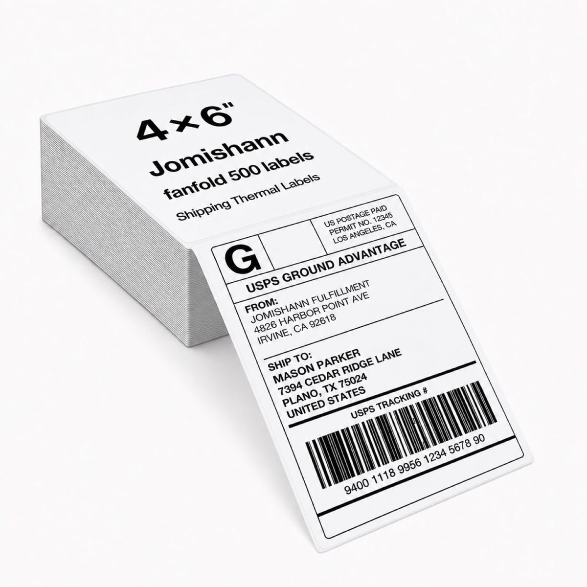 4x6 Thermal Shipping Labels, Fanfold Thermal Labels,500 labels 500 Count