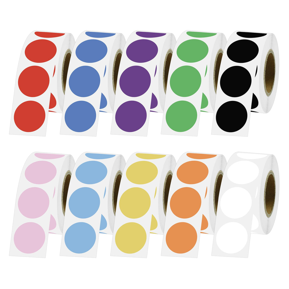 5000 PCS Colored Dot Stickers 3/4" Circle Round Color Coding Labels