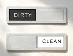 Dishwasher Magnet - Clean/Dirty Sign, Silver, Plastic, 7 x 2 Inches, Minimalist Style Silver-1