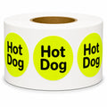 ChromaLabel Hot Dog Stickers, 3/4 Inch Round Food Labels for Deli, 500/Roll