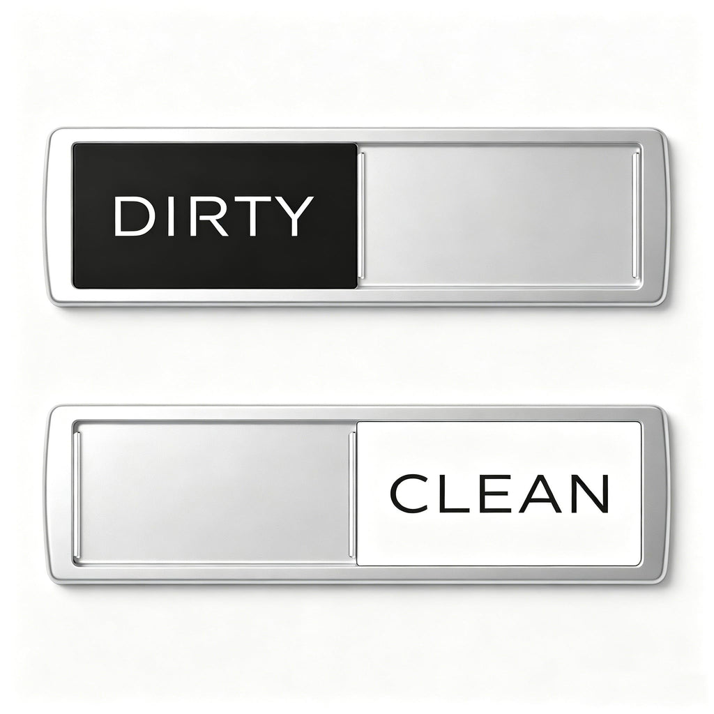 Clean Dirty Magnet for Dishwasher Simple Design，Black White Black White