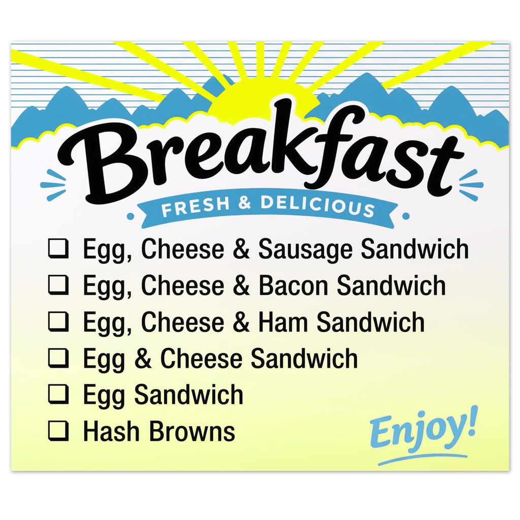 Dunzoom 1 Roll Breakfast Sandwich Check-Off Food Information Labels