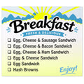 Dunzoom 1 Roll Breakfast Sandwich Check-Off Food Information Labels