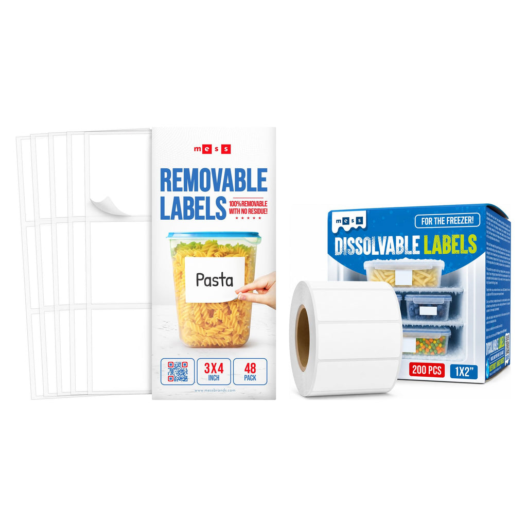 Kitchen Prep Bundle - 4" - 2" - Removable Dry Erase Labels - Freezer Labels