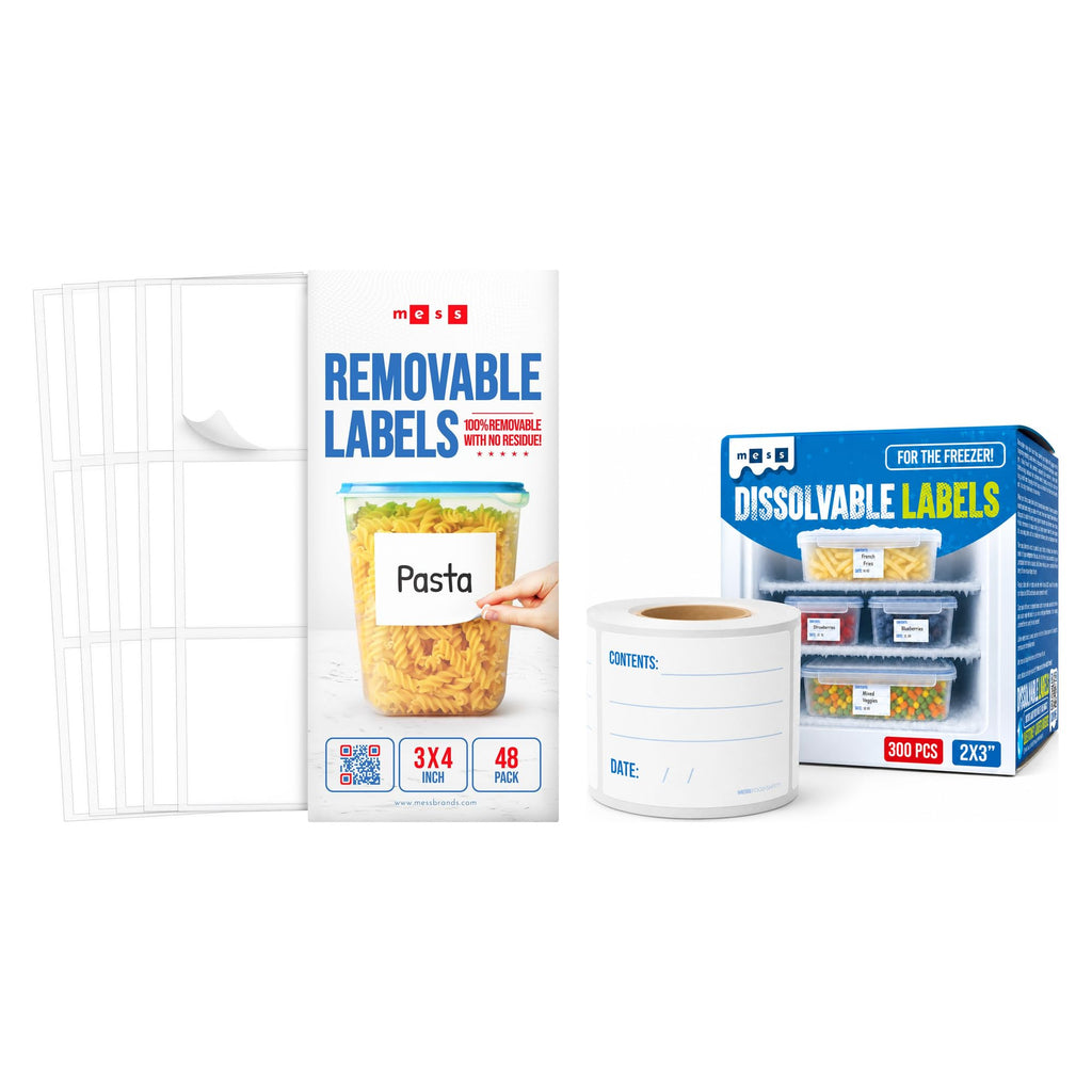 Kitchen Prep Bundle - 4" - 3" - Removable Dry Erase Labels - Freezer Labels