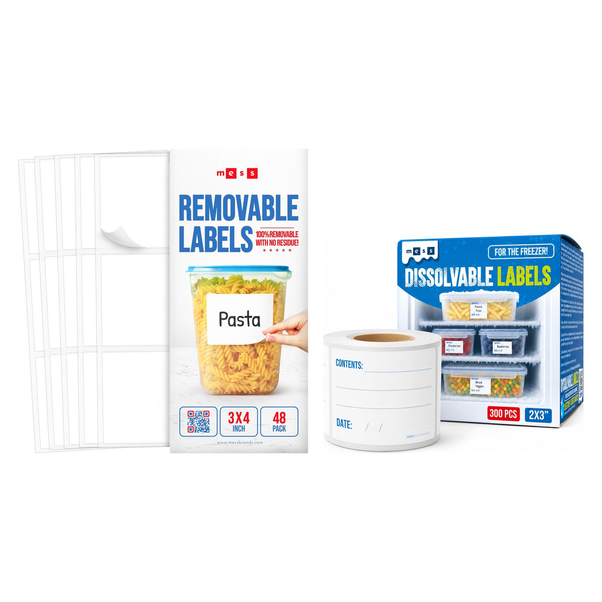 Kitchen Prep Bundle - 4" - 3" - Removable Dry Erase Labels - Freezer Labels