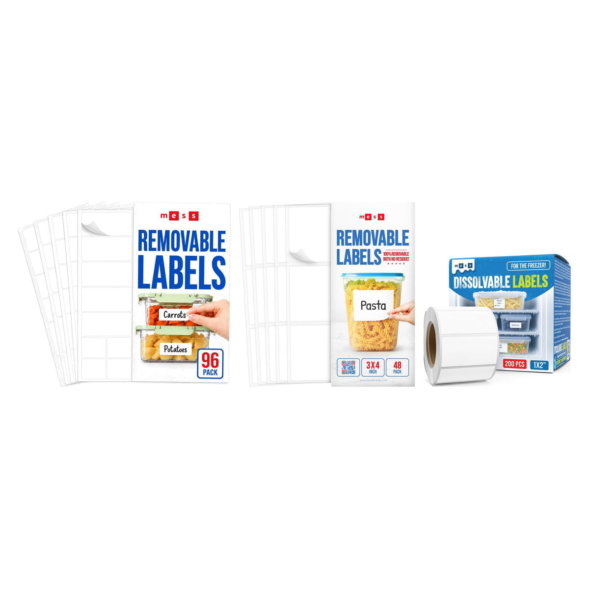 Kitchen Prep Bundle - 3" - 4" - 2" - Removable Dry Erase Labels