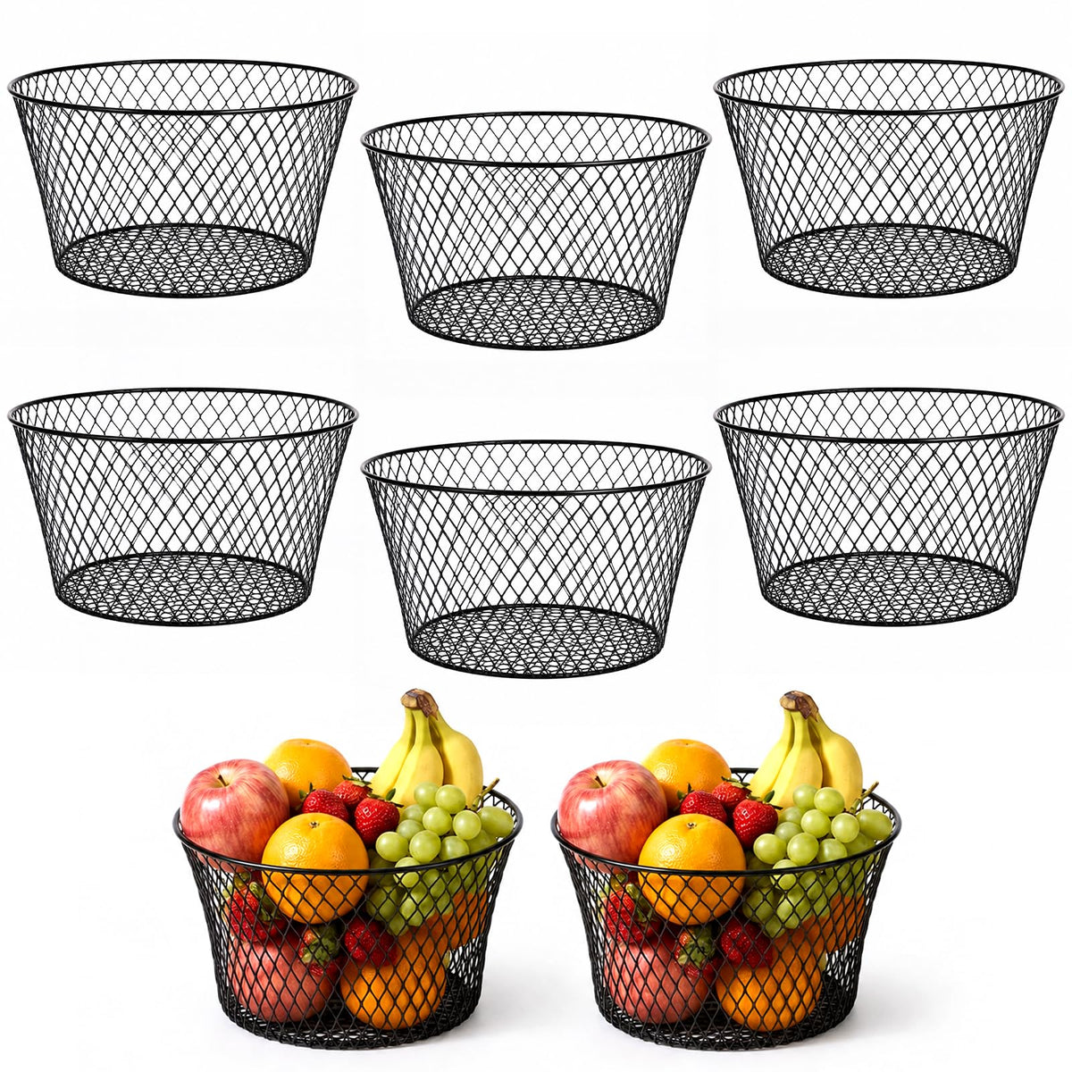 8 Pcs Metal Wire Baskets for Kitchen Storage