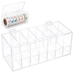 7‑Slot Clear Acrylic Adjustable Label Dispenser for Multi‑Roll