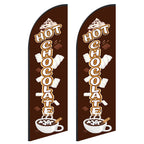 2 Pcs 11.2 FT Hot Chocolate Feather Flag Hot Chocolate Swooper Flag Only
