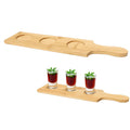 Bamboo Serving Board Beer Flight Tray for Brewery Tasting & Bar