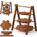 Marsui 3 Tier Christmas Snowflake Serving Tray with 16 in Collapsible Stand