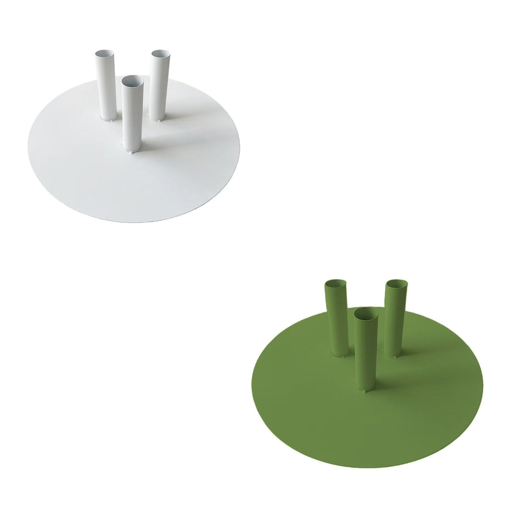 Giant Flower Pole Display Stand Base, 2 Pack Metal Floor Standing Holder White+Green