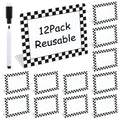 12 Pack Race Car Party Food Label with Marker Reusable Table Card Racing